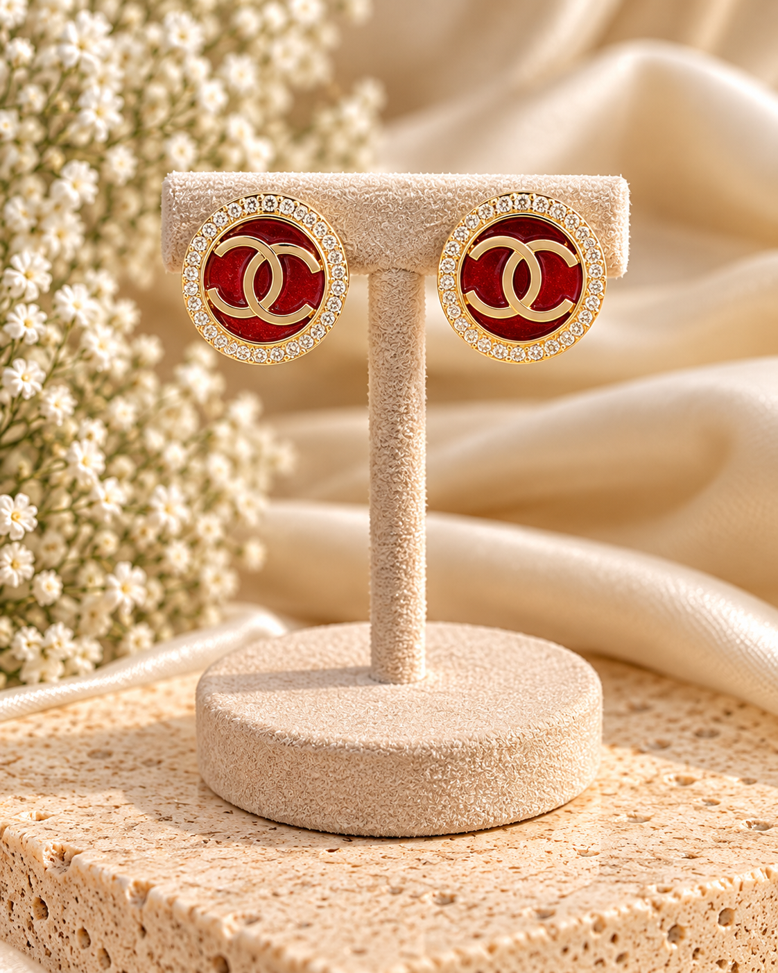 Gold Crystal Stud Earrings