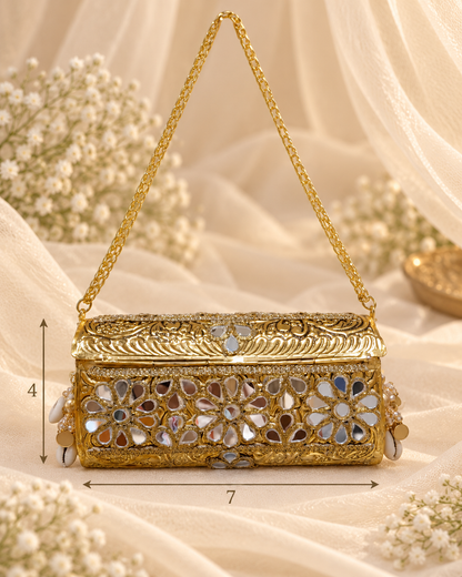 Royal Gold Mirrorwork Bridal Clutch