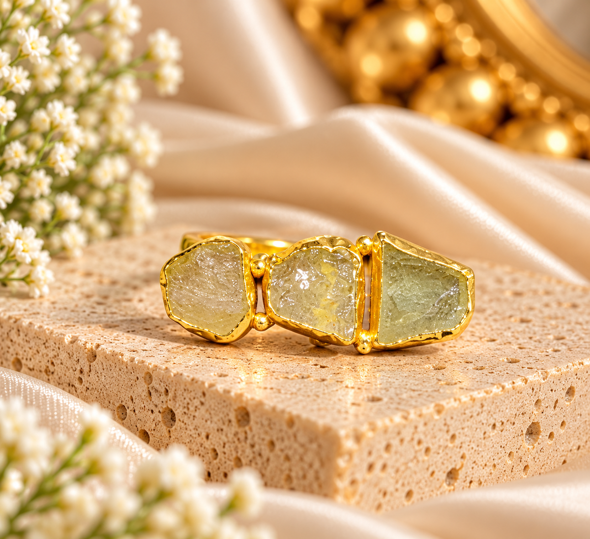 Raw Stone Statement Ring