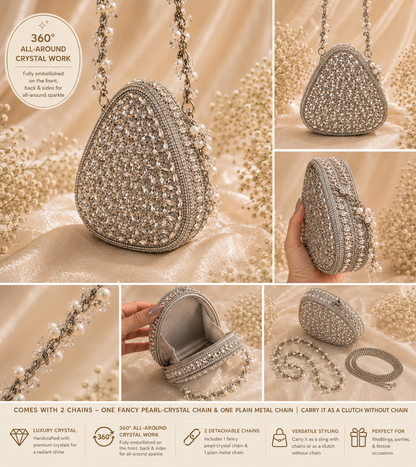 Silver Sparkle clutch [medium ]