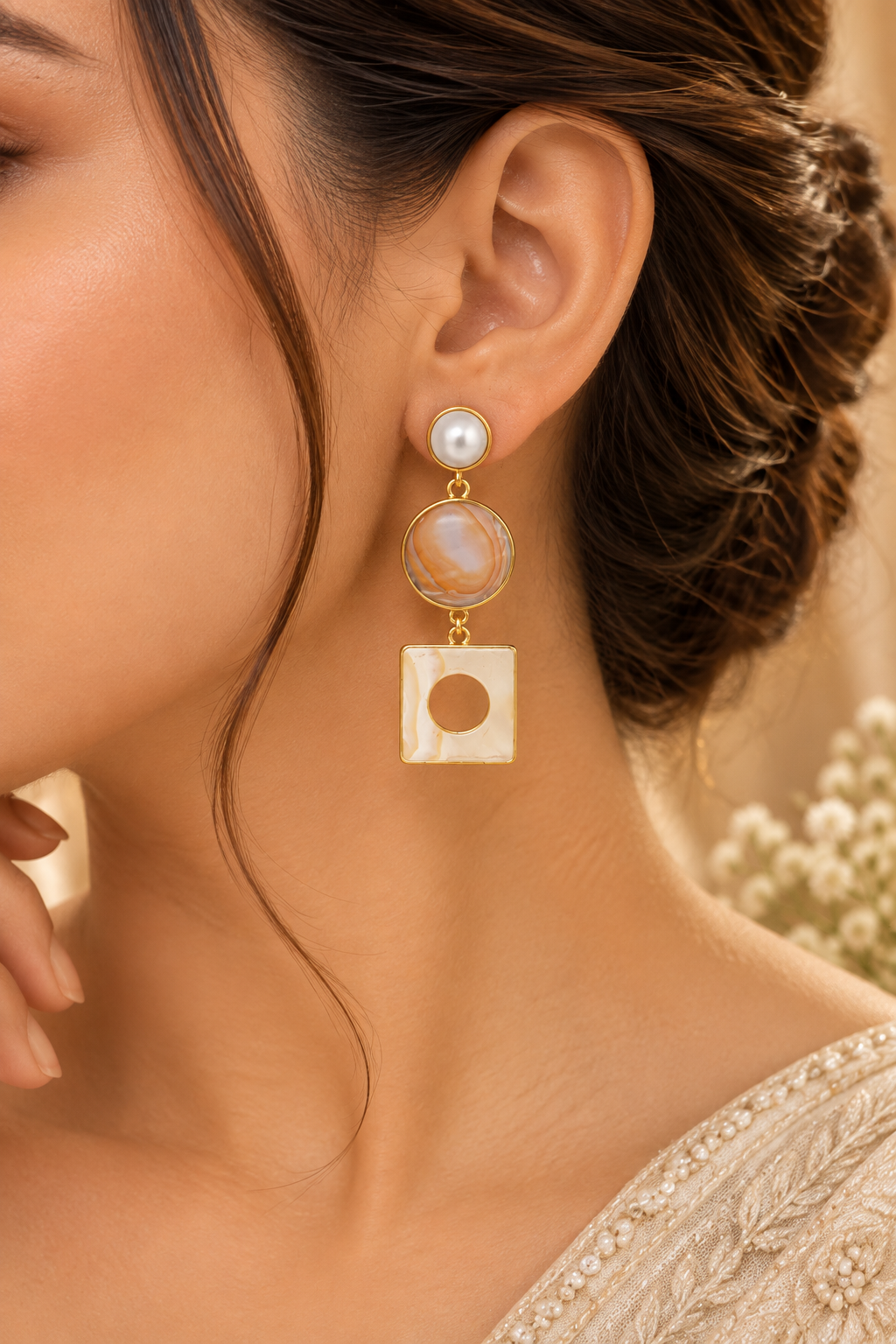 Square Circle Earrings