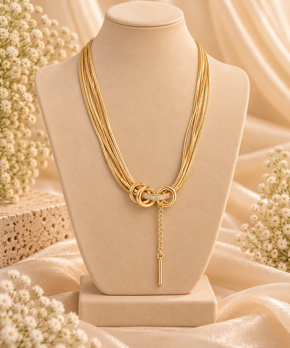 Multi-Strand Gold Necklace