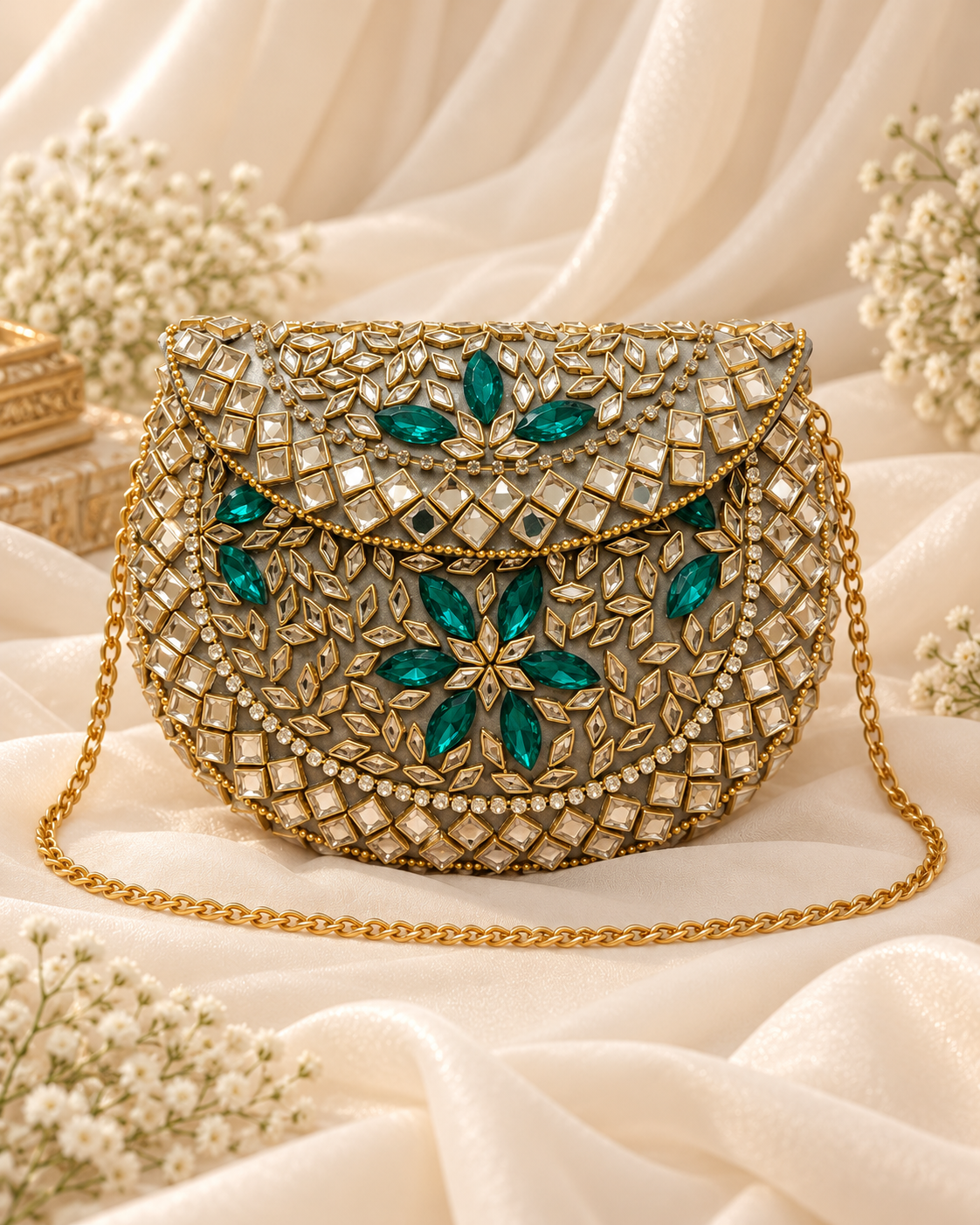 Emerald Élan Luxe Clutch [medium ]
