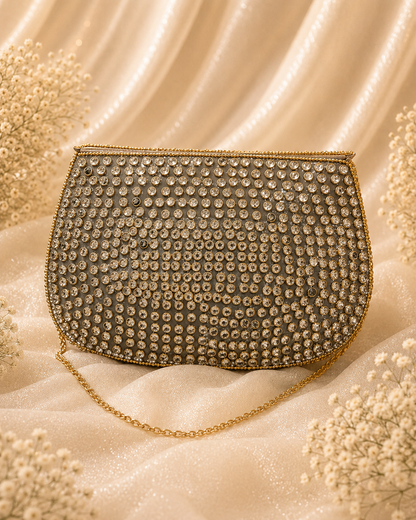 Crystal Kundan Clutch - Big