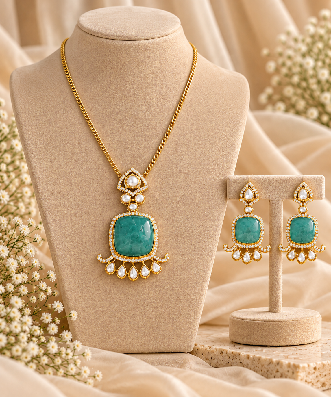 Aqua Royale Pendant Necklace Set