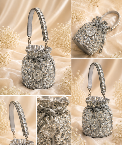 Silver Crystal Potli Bag [mini]