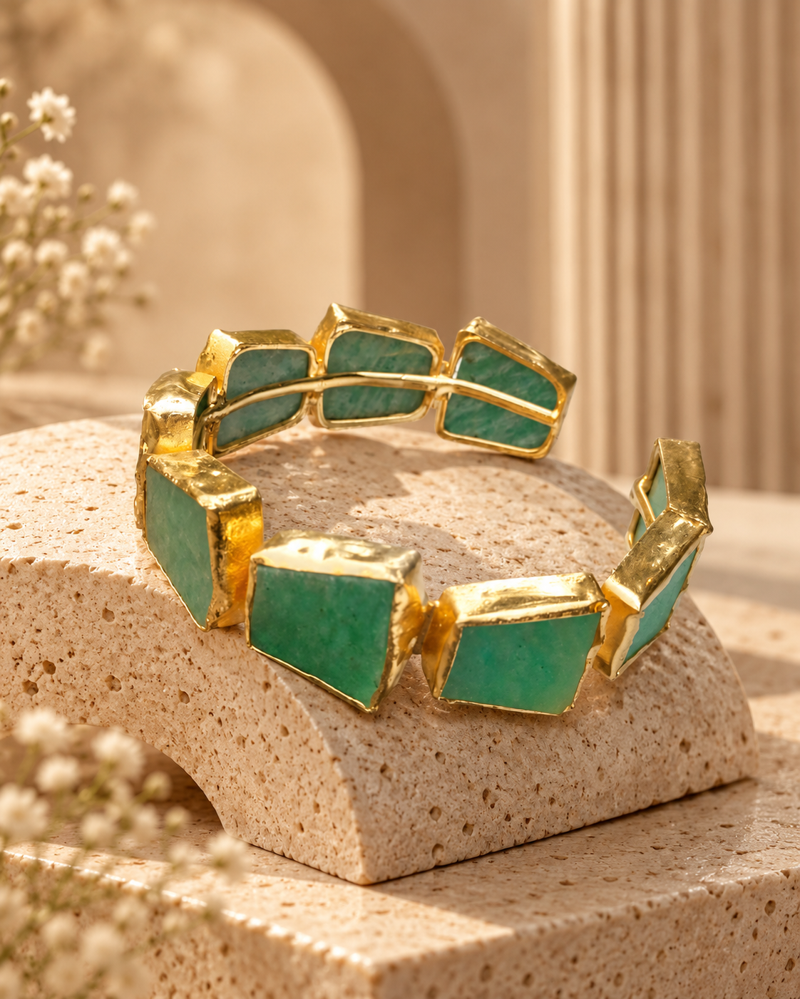 Verdant Gemstone Segment Cuff