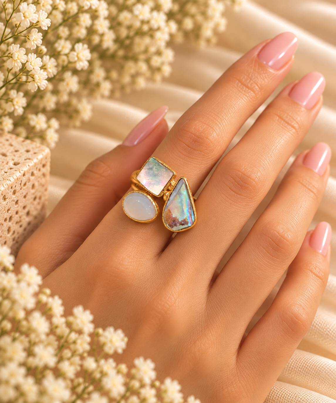 Iridescent Stone Ring