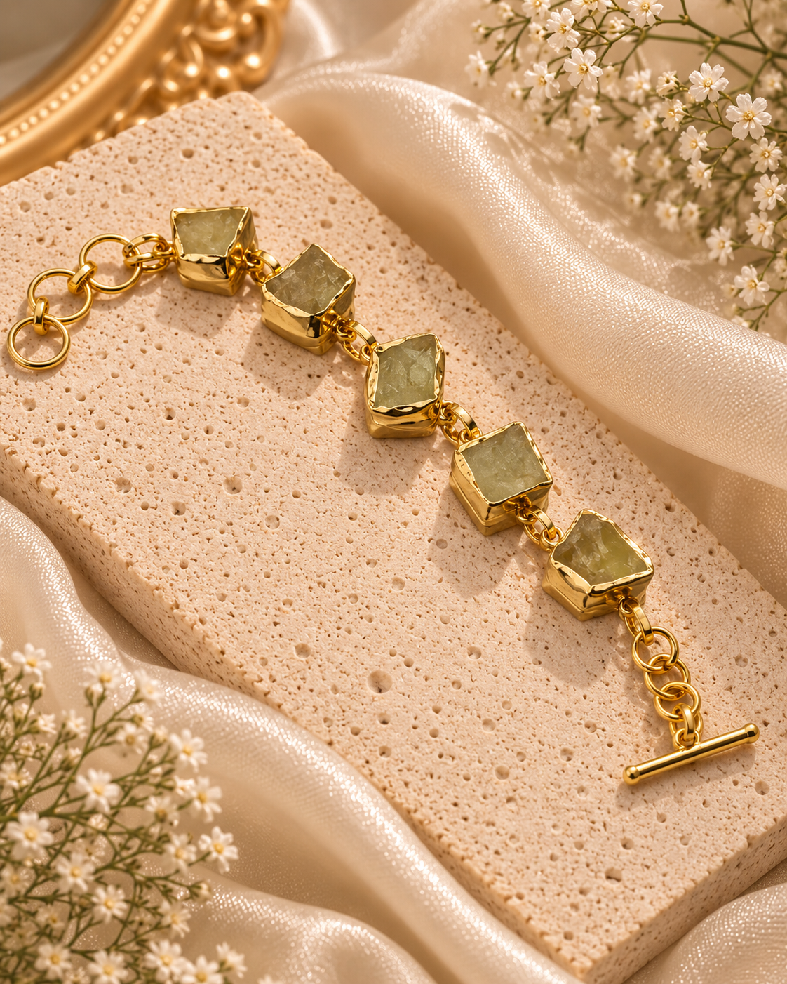 Faceted Gemstone Link Bracelet