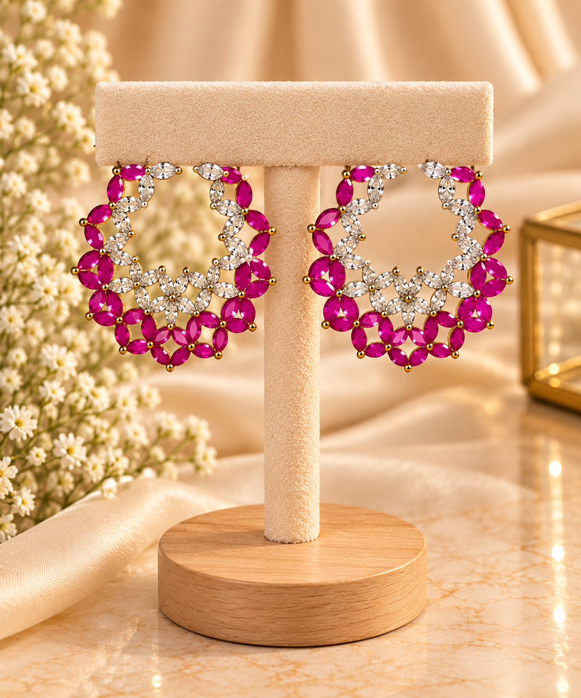 Pink Crystal Earrings