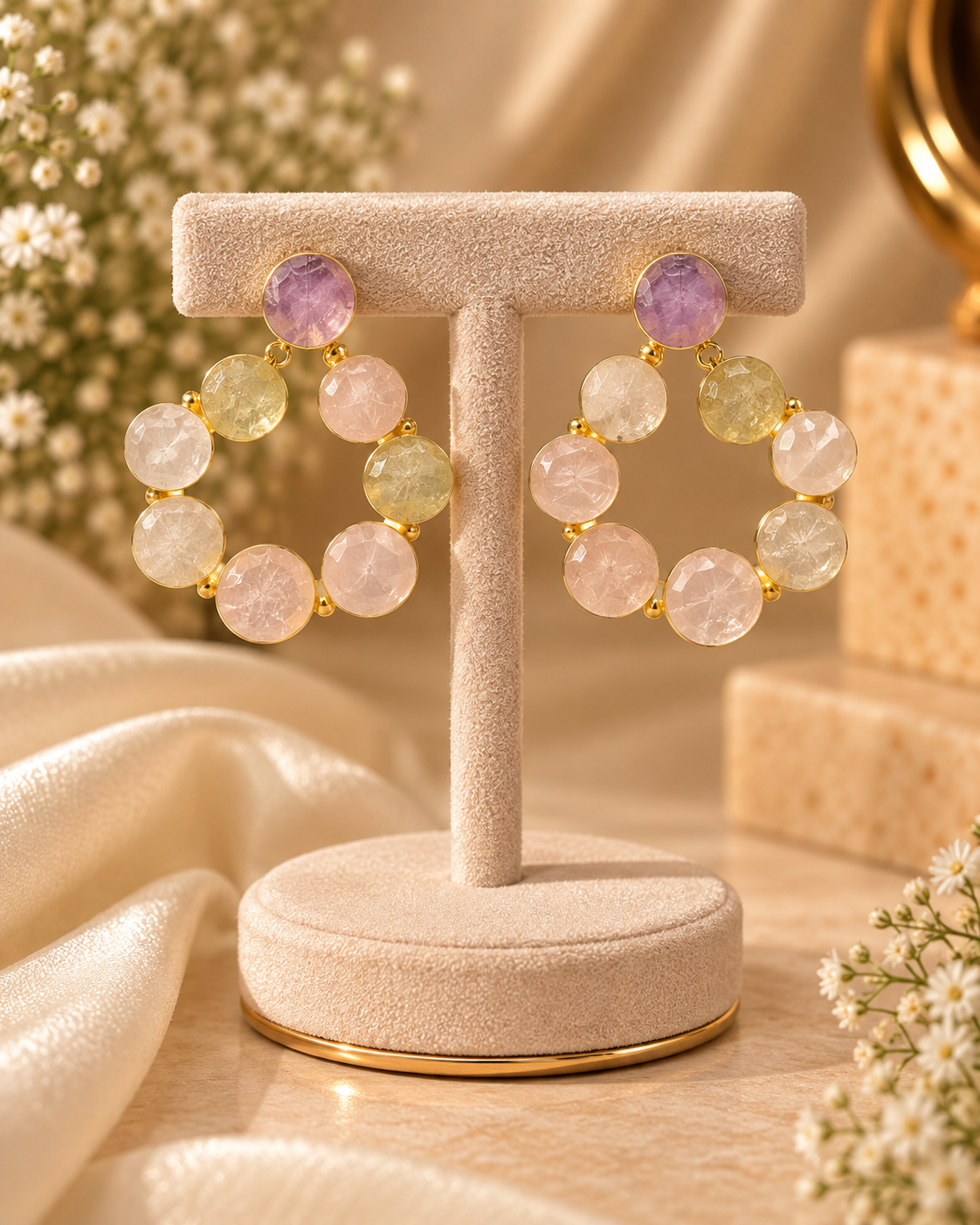 Pastel Aura Gemstone Earrings
