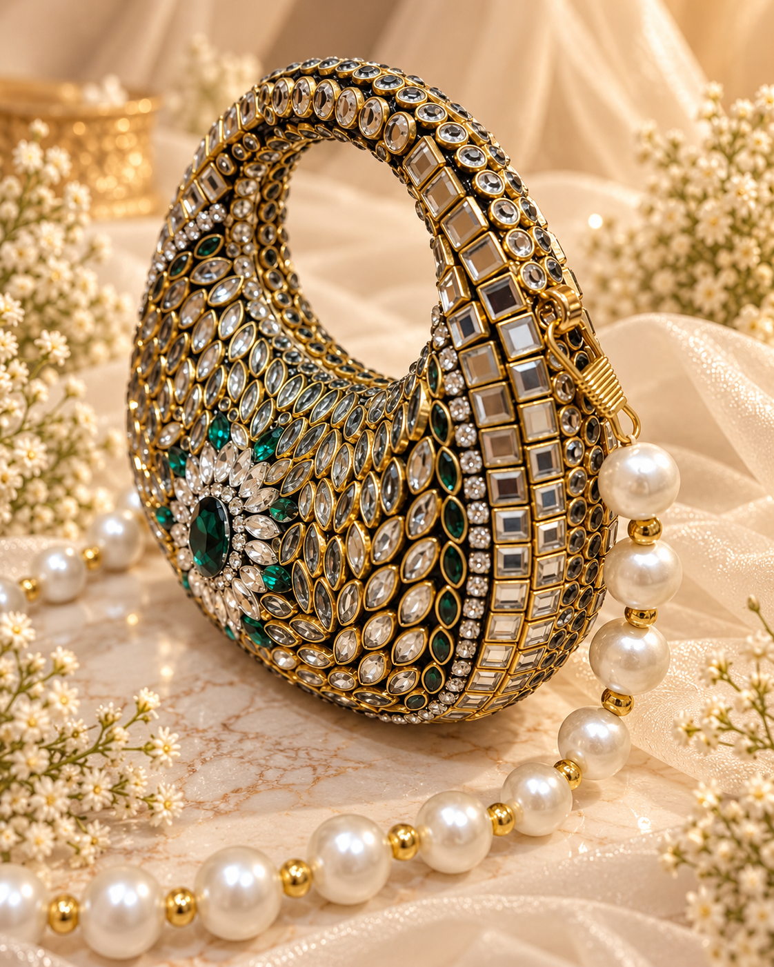 Emerald Élan Bridal Clutch [medium ]