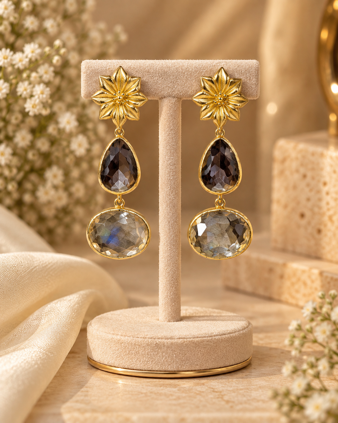 Golden Petal Luxe Earrings