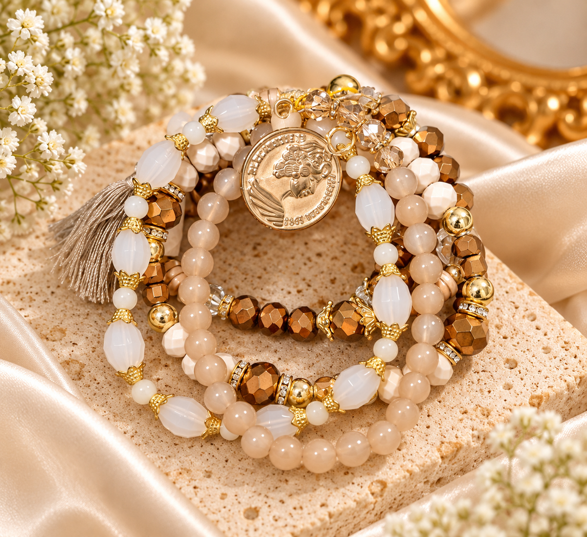 Luxe Beaded Charm Bracelet