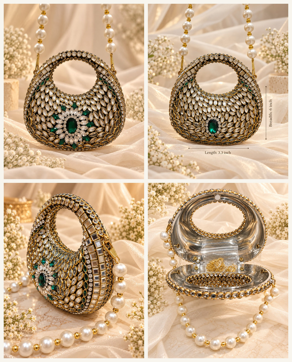 Emerald Élan Bridal Clutch [medium ]