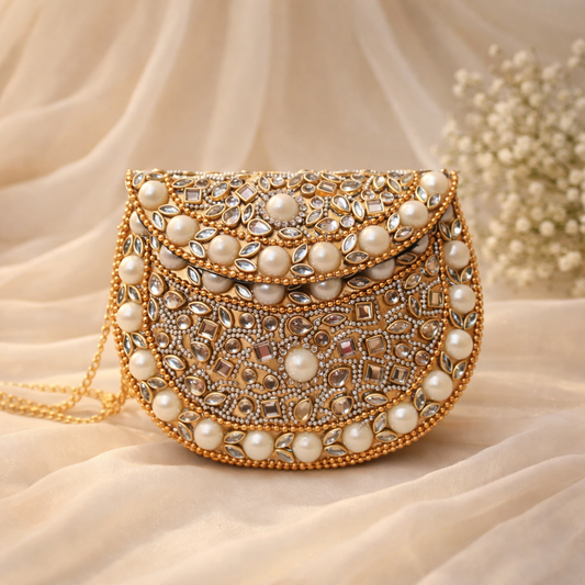 Pearl Noor Kundan Clutch (Medium)