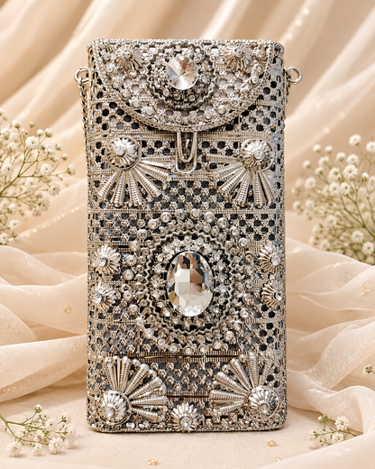 Rajwada Shimmer Clutch[mobile clutch]