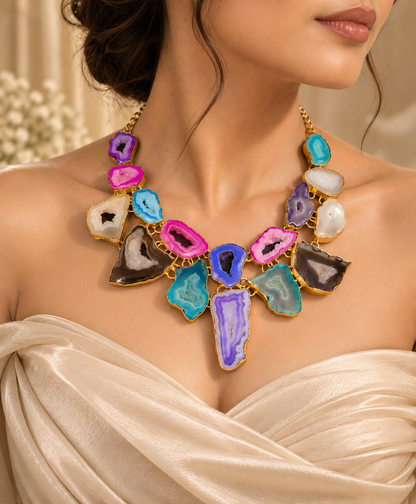 Kaleidoscope Agate Statement Choker