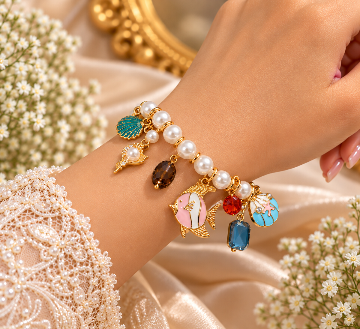 Pearl Charm Bracelet
