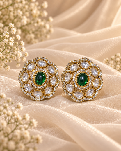 Emerald Royale – Bridal Clutch & Earring Set