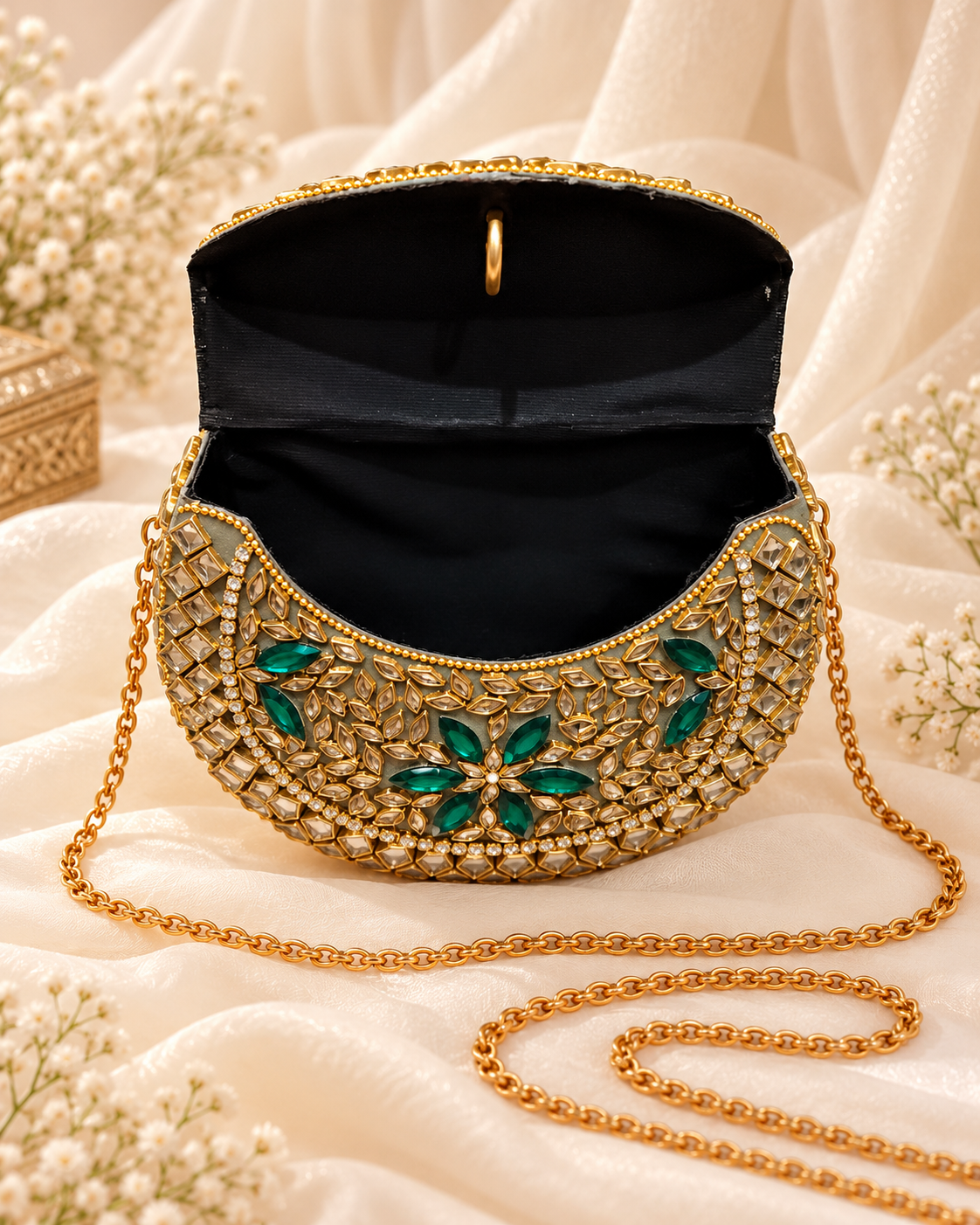 Emerald Élan Luxe Clutch [medium ]