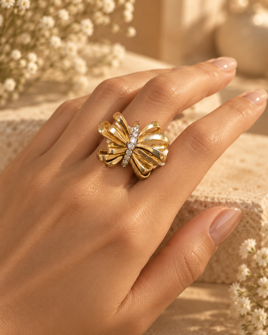 Glistening Bow Ring