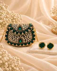 Emerald Green Kundan Bridal Combo