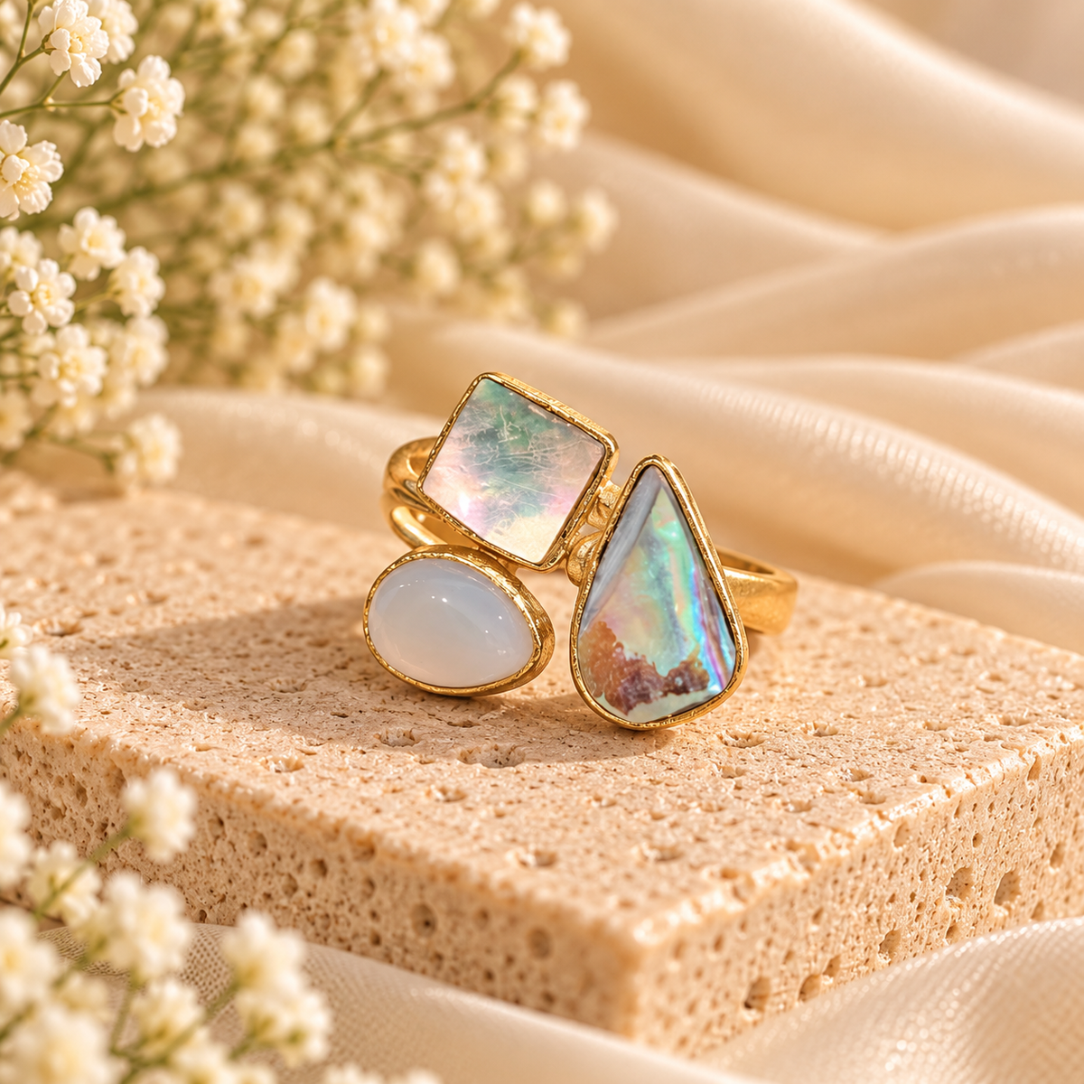 Iridescent Stone Ring
