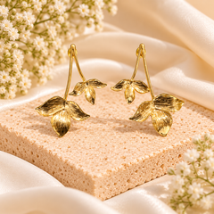 Gold Floral Drop Earrings
