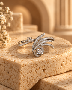 Twirling Sparkle Statement Ring