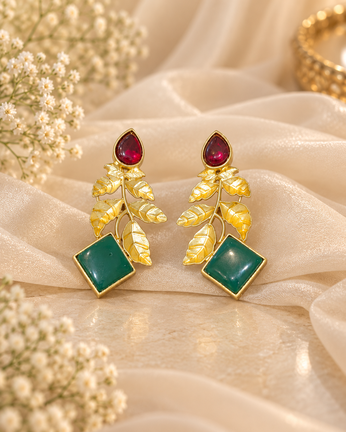 Emerald & Ruby Regal Silver Potli
