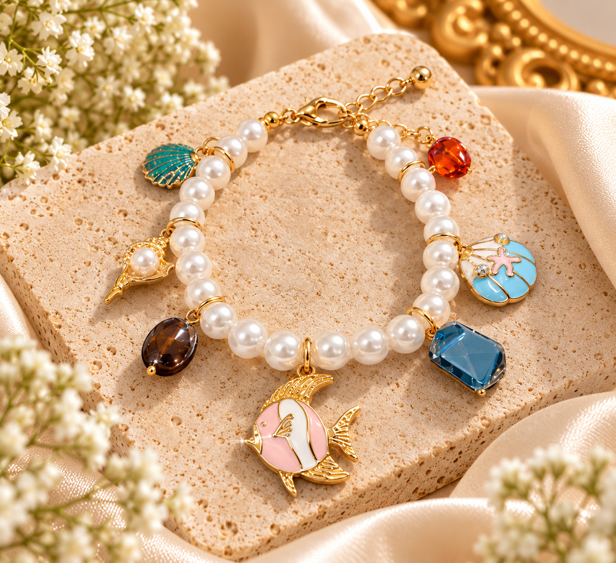 Pearl Charm Bracelet