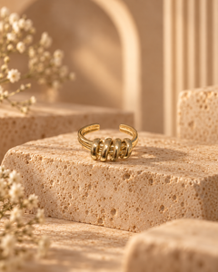 Textured Gold Coil Ring