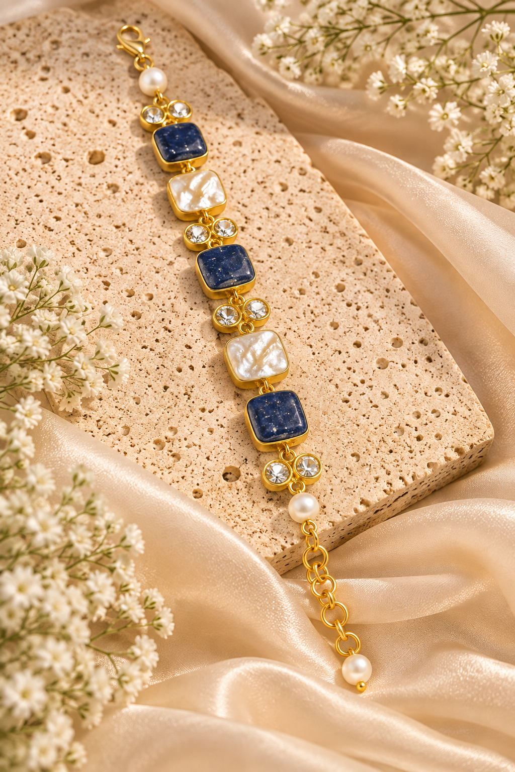 Sapphire Pearl Luxe Bracelet
