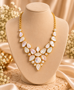 Cluster Pearl Necklace
