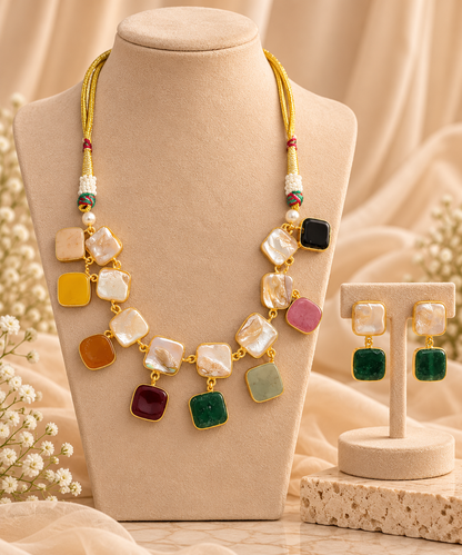 Emerald Mosaic Statement Necklace