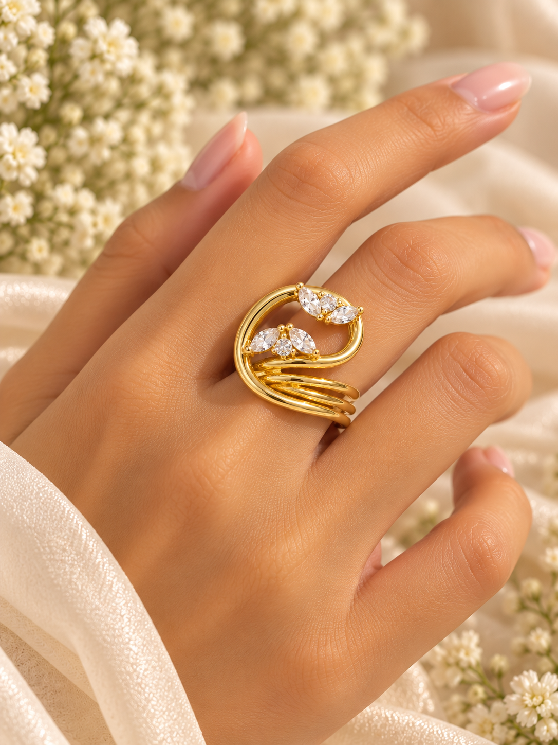 Modern Gold Loop Ring