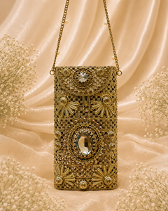 Royal Gold Kundan [mobile clutch]