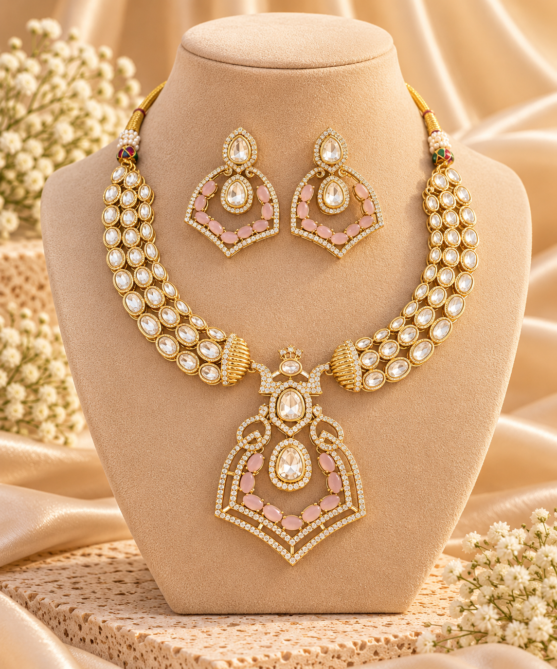 Blush Royale Kundan Necklace Set