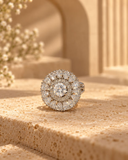 Regal Halo Crystal Ring