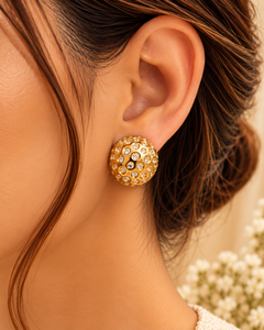 Gold Crystal Studs
