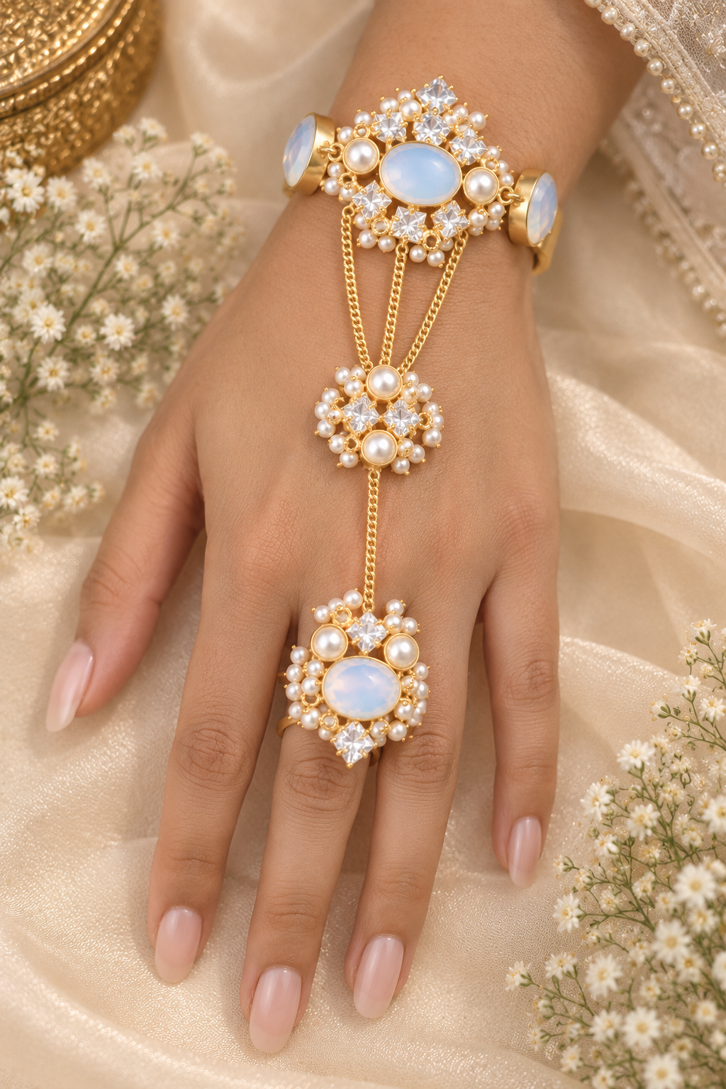 Celestial Glow Finger Bracelet