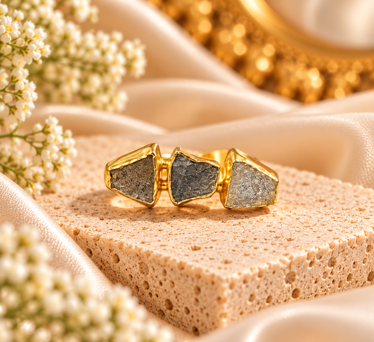 Raw Stone Statement Ring