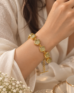 Faceted Gemstone Link Bracelet