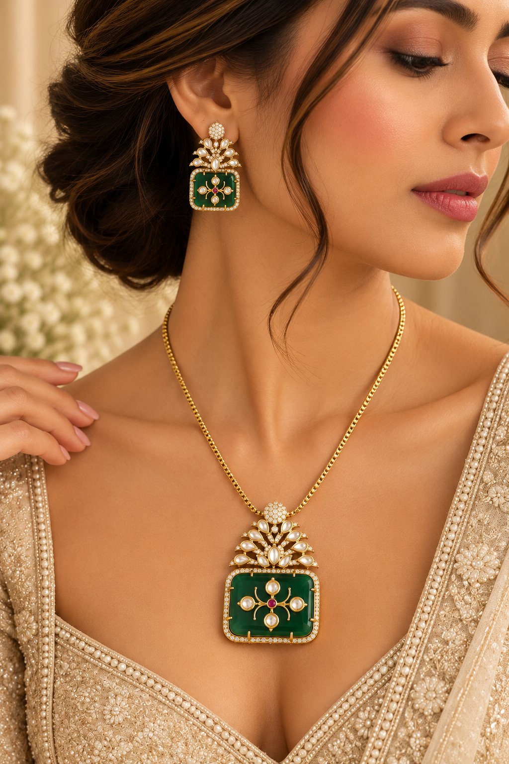 Emerald Royale Kundan Necklace