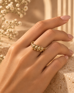 Textured Gold Coil Ring