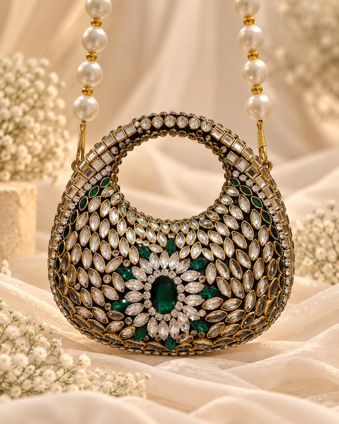 Emerald Élan Bridal Clutch [medium ]