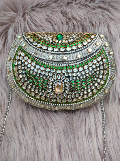 Shehzadi Emerald Arc Clutch (big )