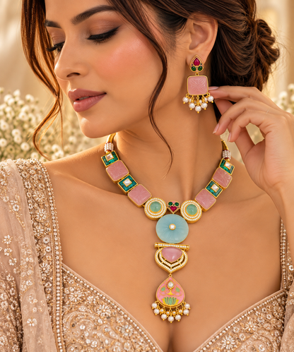 Pastel Royale Statement Necklace Set