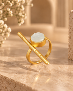 Minimalist White Moonstone Ring